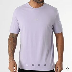 BOSS Men's Lavender Cotton T-Shirt